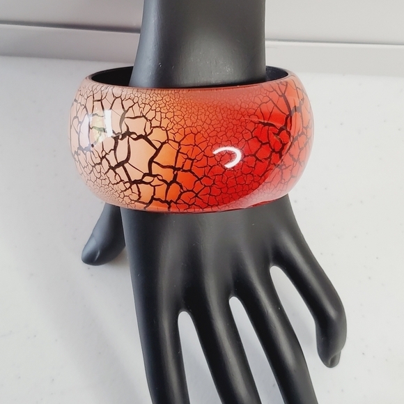unbranded Jewelry - Wide Chunky Bangle Slip-on Abstract Branch Design Bangle